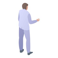 White suit butler icon. Isometric of white suit butler vector icon for web design isolated on white background