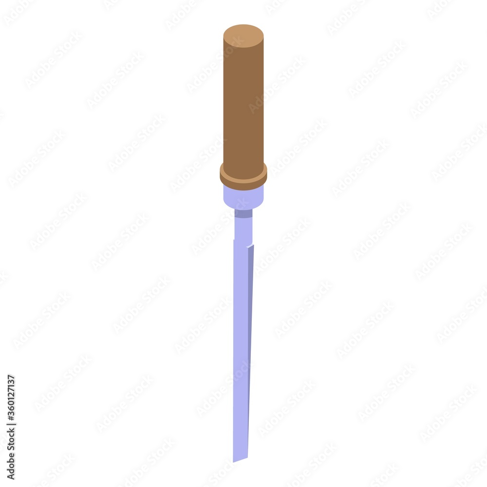Poster Carving chisel icon. Isometric of carving chisel vector icon for web design isolated on white background