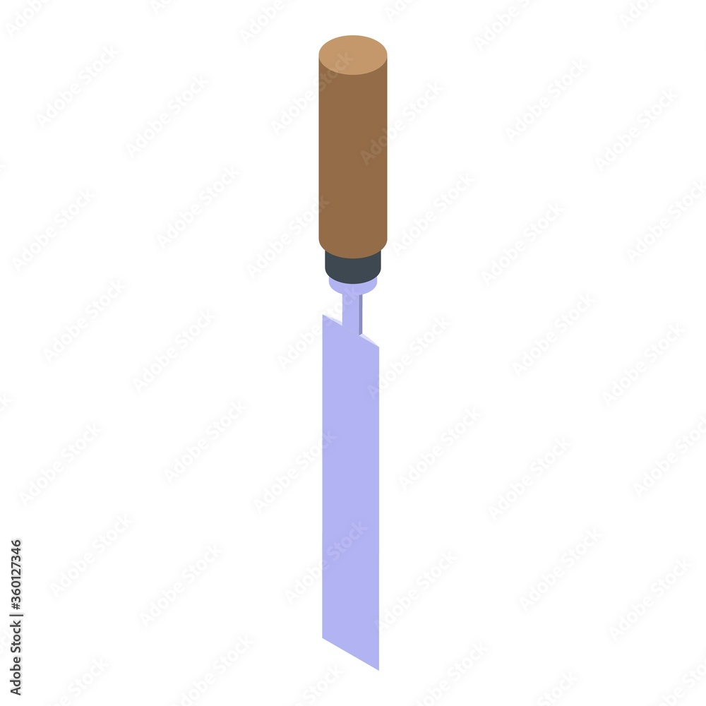 Poster carpentry chisel icon. isometric of carpentry chisel vector icon for web design isolated on white ba