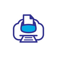 printer icon logo illustration design