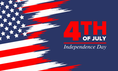 Independence Day in United States of America. The Fourth of July. Happy national holiday, celebrated annual in July 4. American flag. Country freedom day. Patriotic event design. Vector poster