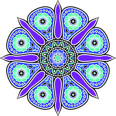 round Ethnic mandala design Dot painting aboriginal style