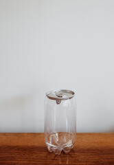 clean transparent can on the table