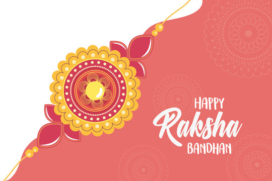 raksha bandhan, traditional indian wristband floral shape symbol of love between brothers and sisters