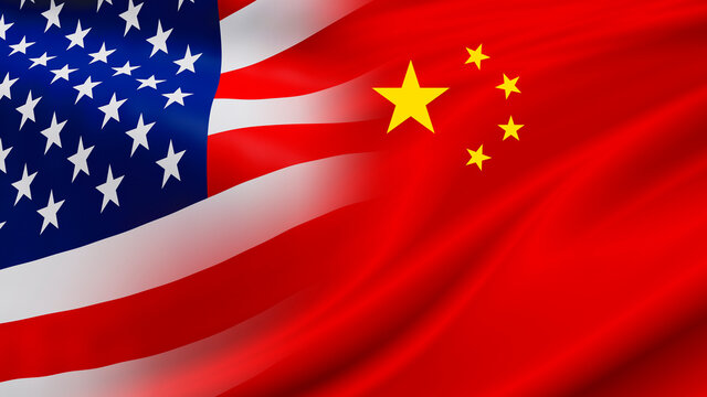 USA and China flag background design