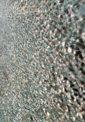 The surface of the glass is cracked