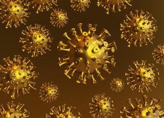 golden covid-19 pattern. Golden coronavirus