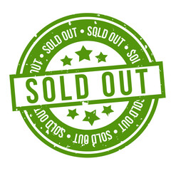 Green Sold out Stamp. Eps10 Vector Badge.