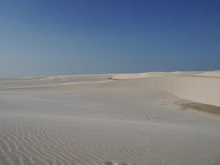 white sand dunes in the desert in Brazil