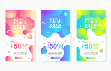 set of colorful sale labels promotion for social media advertisement and promotion stories