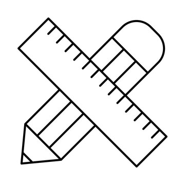 recommend clip art: pencil and ruler line style icon vector design