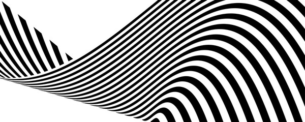 Abstract dark with white op art stripe line design background
