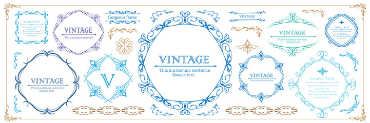 植物モチーフのフレームセット	