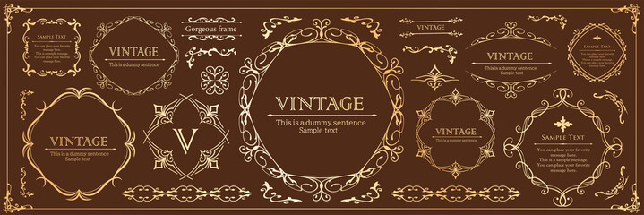 植物モチーフのフレームセット	