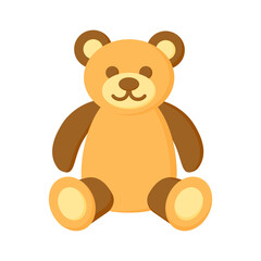 Kids toy bear icon. Children's toy flat vector illustration for you design isolated on white background.
