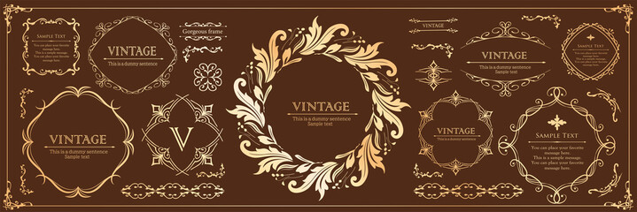 植物モチーフのフレームセット	