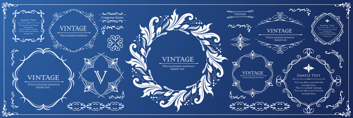 植物モチーフのフレームセット	