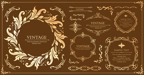 植物モチーフのフレームセット	