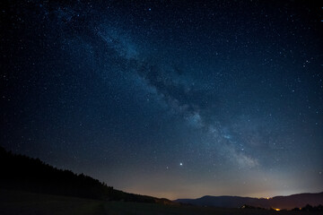 Fototapeta na wymiar Milky way galaxy over small bavarian village