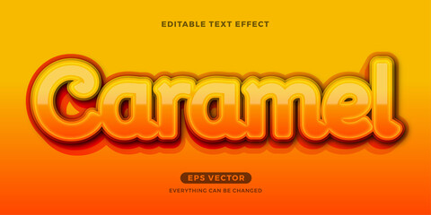 Fototapeta na wymiar Caramel editable text effect vector