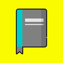 Vector icon of a book. Illustrated agenda book.