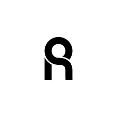 initial letter R logo, line art style design template