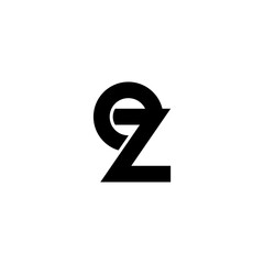 initial letter e and z, ez, ze logo, lowercase monogram line art style design template
