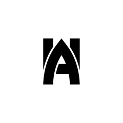 initial letter A and W, AW, WA logo, monogram line art style design template