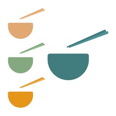 Chinese Food And Chopsticks Icons Set. eps 10