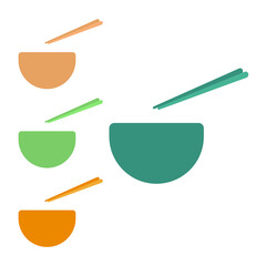 Chinese Food And Chopsticks Icons Set. eps 10