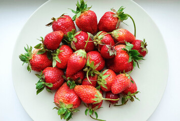 Fresh strawberries on a plate