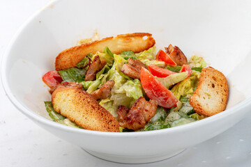 Baked vegetable salad with eggplant cream