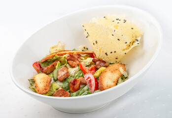 Baked vegetable salad with eggplant cream
