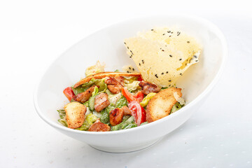 Baked vegetable salad with eggplant cream