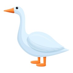 Farm goose icon. Cartoon of farm goose vector icon for web design isolated on white background