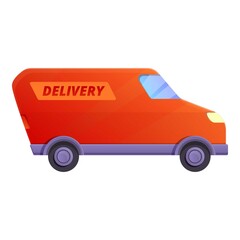 Delivery truck icon. Cartoon of delivery truck vector icon for web design isolated on white background