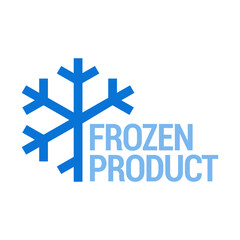 Obraz premium Frozen product. Food package label, storage instruction vector design