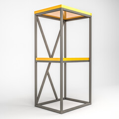3d illustration of a modern loft-style rack
