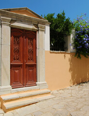 Door of a traditional house in Symi, Symi island, Greece