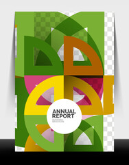Business flyer annual report, circle and triangle shapes modern design