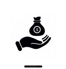 black and white illustration of a money