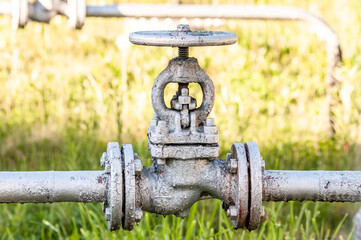 old gas valve on the pipe