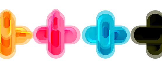 Modern vector glass cross shape abstract technology background for cover, placard, poster, banner or flyer