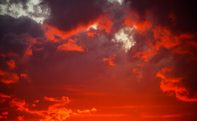 Sunset frame of the clouds