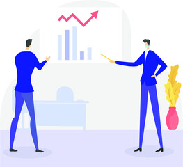 Fototapeta premium New Normal vector concept: business colleagues holding a meeting