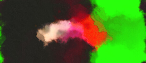 abstract watercolor background with watercolor paint with very dark green, neon green and moderate red colors. can be used as web banner or background