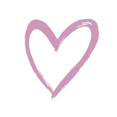 Brush painted vector heart.