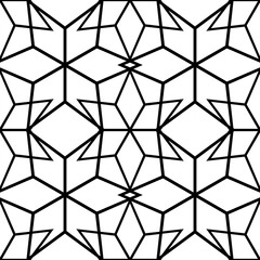 Seamless background. Black geometric print on white background