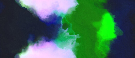 abstract watercolor background with watercolor paint with lavender blue, very dark blue and lime green colors. can be used as background texture or graphic element