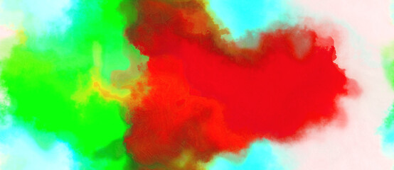 abstract watercolor background with watercolor paint with vivid lime green, tea green and strong red colors. can be used as web banner or background
